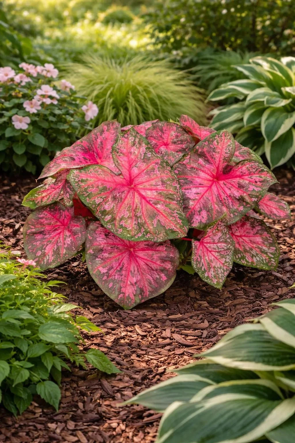 Pretty in Pink Caladium Bulbs (2 Bulbs) | Blue Buddha Farm