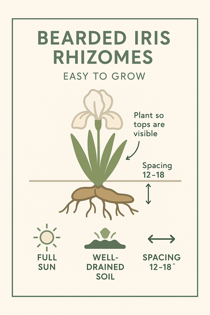Lone Wolf Tall Bearded Iris Rhizome | Velvety Blue & Moody Lavender
