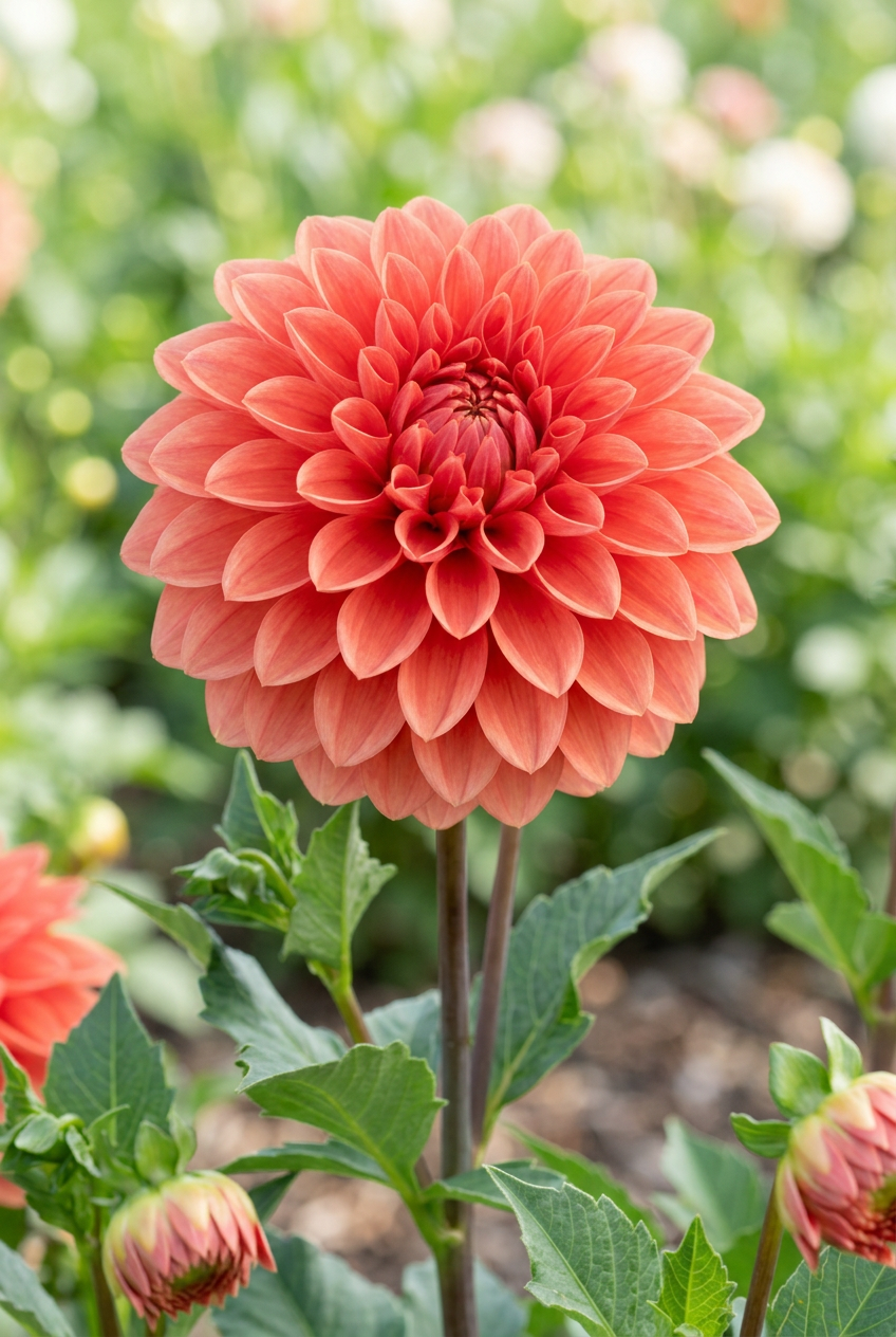 Blitzer Dahlia Tuber | Coral-Red Decorative Blooms | Ships Spring 2027