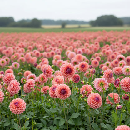 Jowey Winnie dahlia bloom in soft dusty-rose tones on sturdy stems, available as a preorder tuber for Spring 2026.