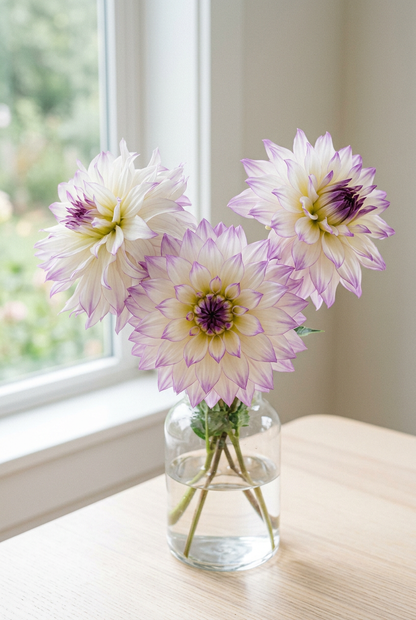 Ferncliff Illusion Dahlia Tuber | White & Purple Dinnerplate | Ships Spring 2027