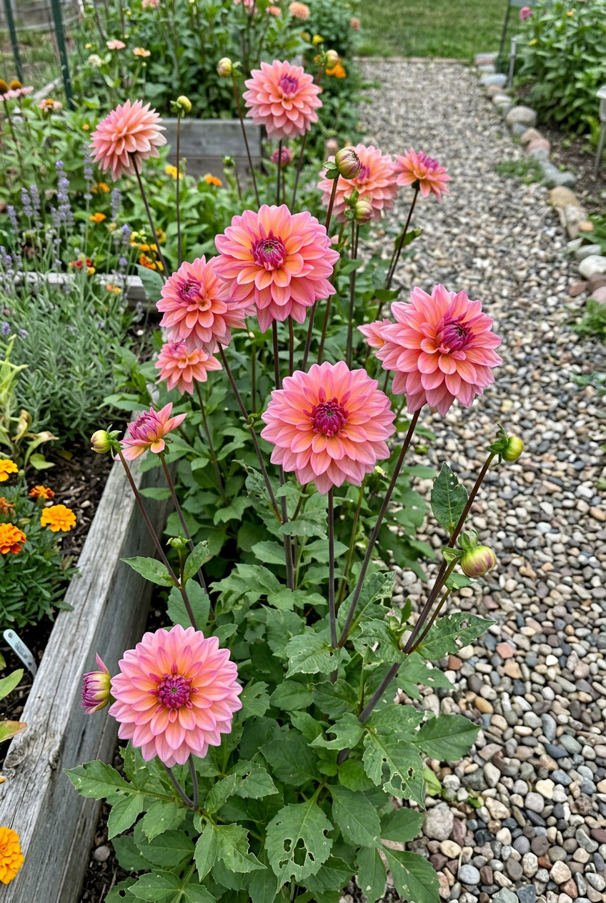 Great Silence beside a garden path
