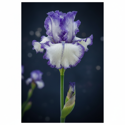 Ink Patterns Iris - Single Bloom Navy