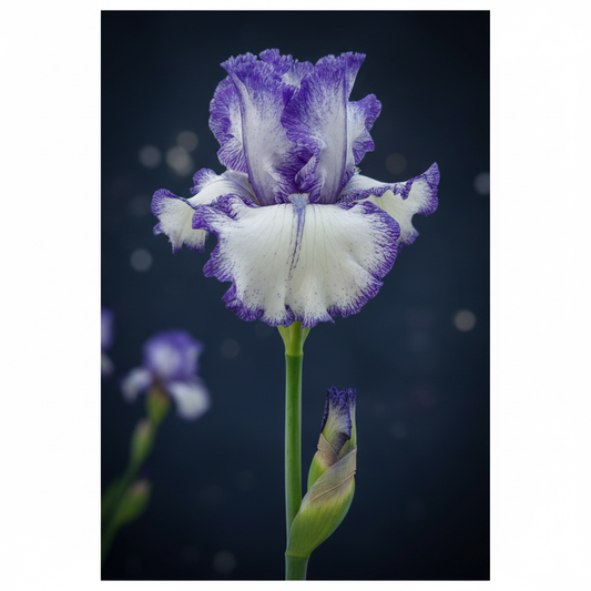 Ink Patterns Iris - Single Bloom Navy