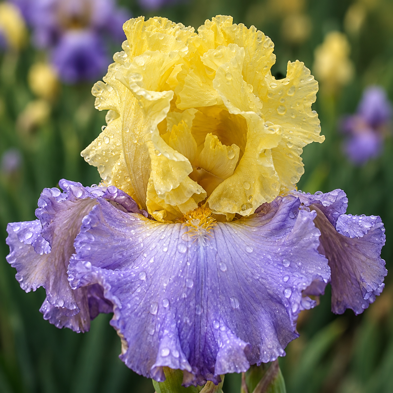 Swedish Lullaby | Yellow & Lavender Bearded Iris Rhizome