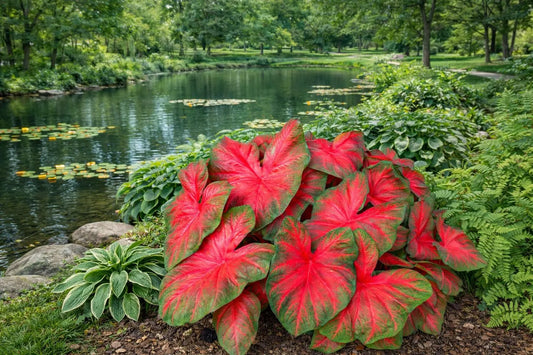 Rumbling Red Caladium Bulbs (2 bulbs) | *PREORDER Spring 2026* | Blue Buddha Farm