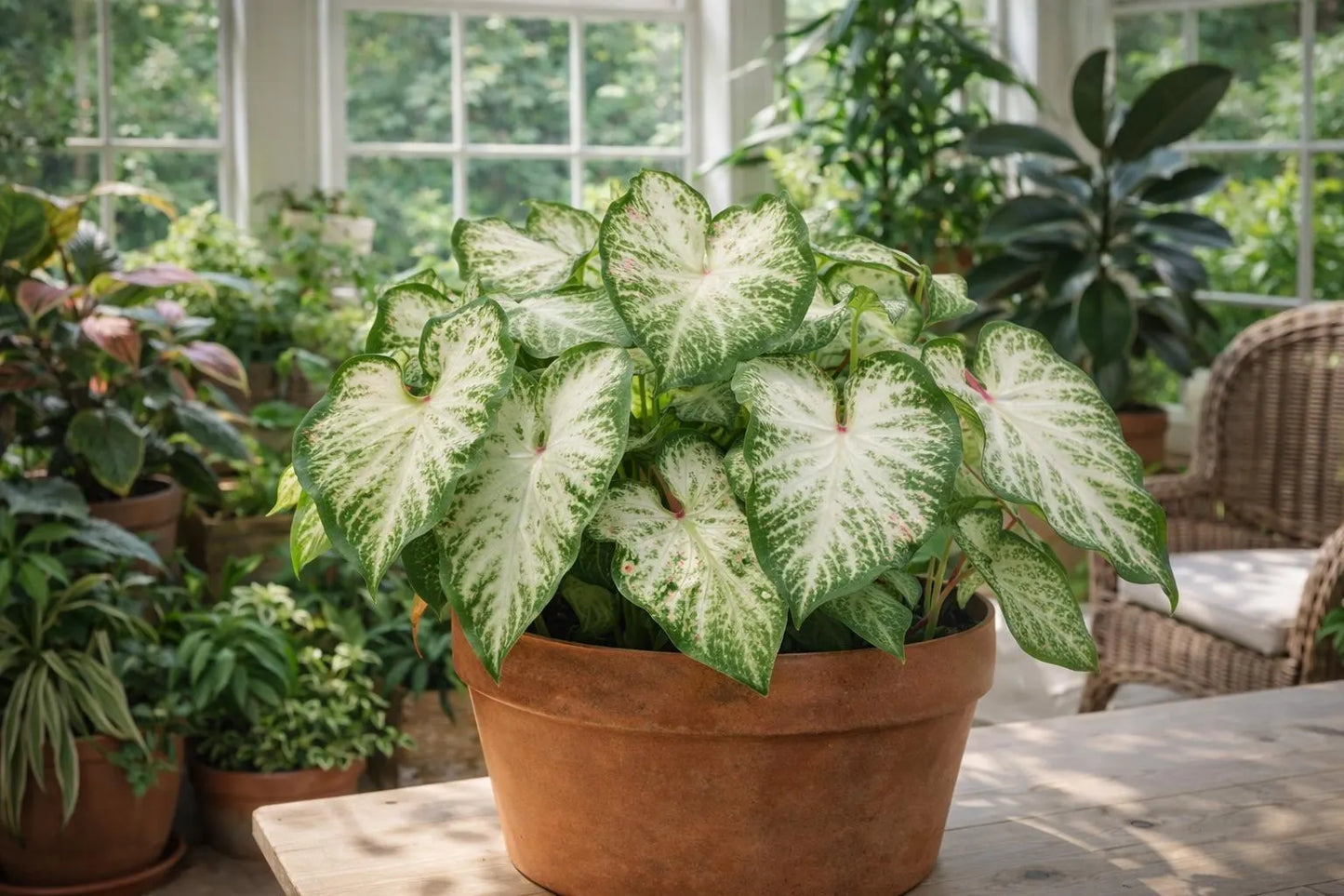 White Marble Caladium Bulbs (2 Bulbs) |  Blue Buddha Farm